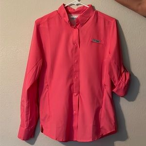 Columbia fishing button up, women’s medium, hot pink, long sleeve, $25obo